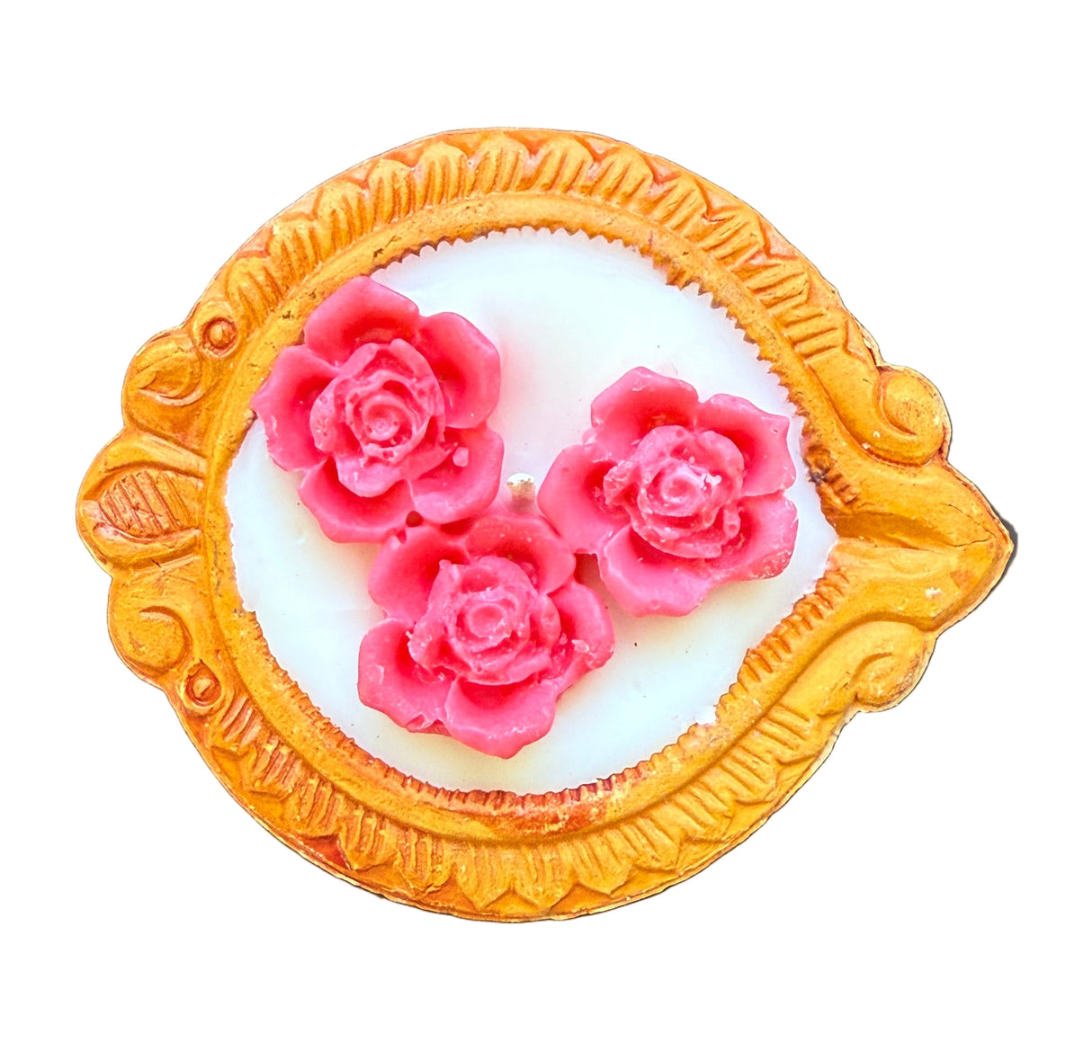 Jhigu Studio Rose Candle Diya 1pc