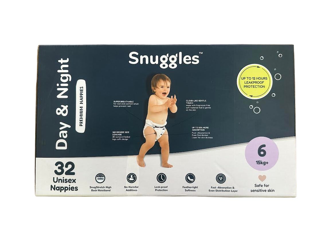 Snugz Premium Nappies Unisex Size 6 (15kg+) 32 pack