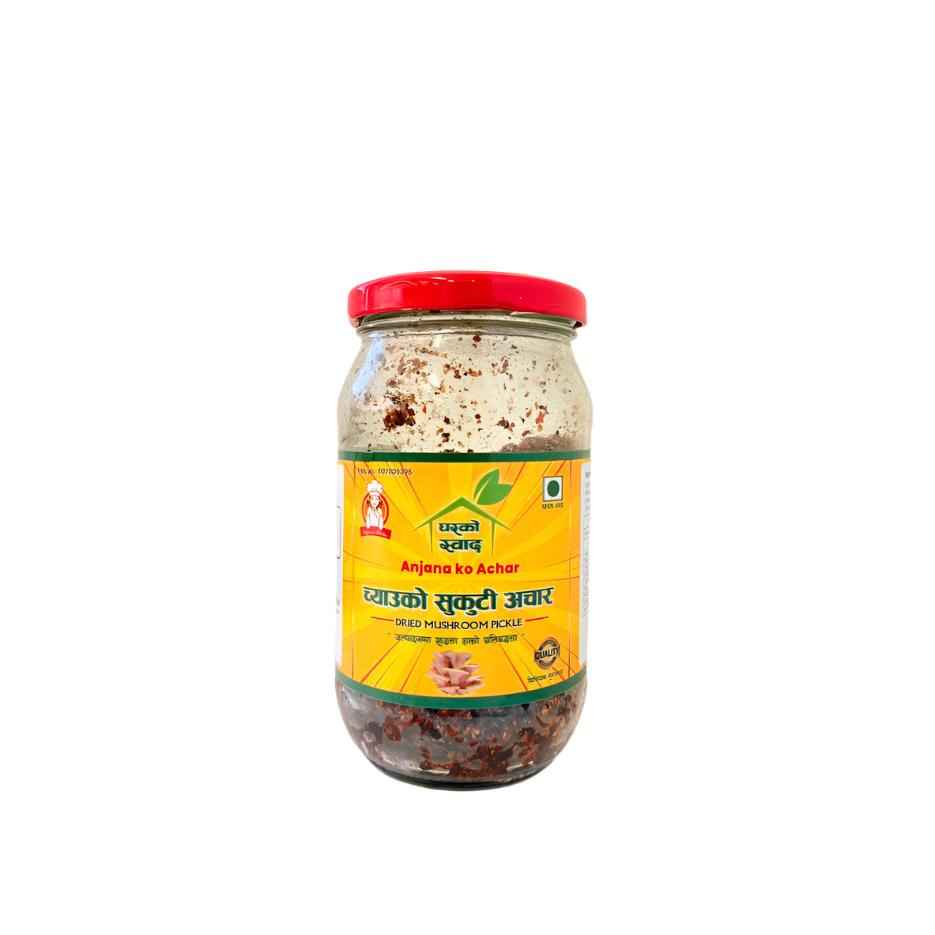 Anjana Ko Dried Mushroom Pickle 250Gm