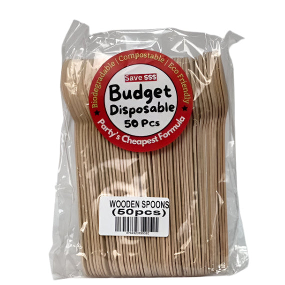 Budget Wooden Spoons 50Pcs