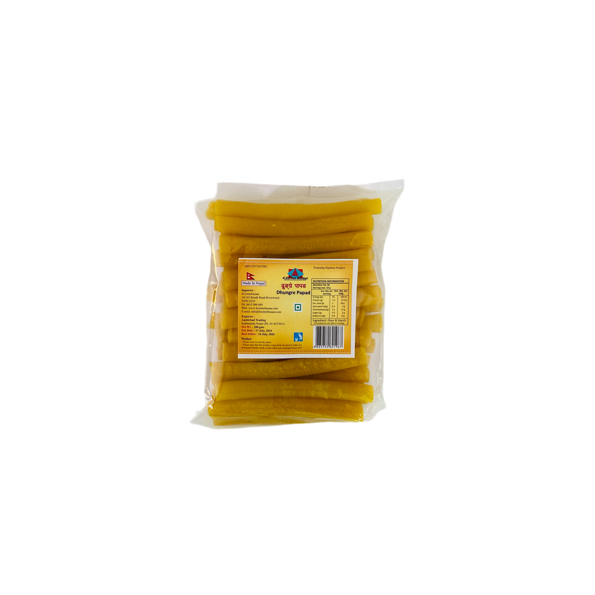 4 Corner Dhungre Papad 200Gm