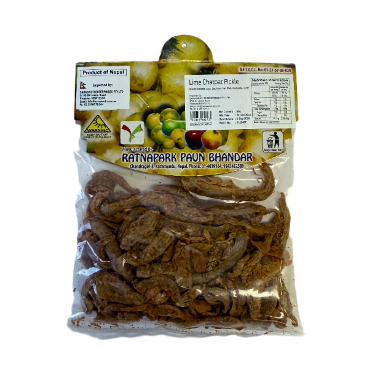 Ratnapark Lime Chatpat Pickle 65 Gm