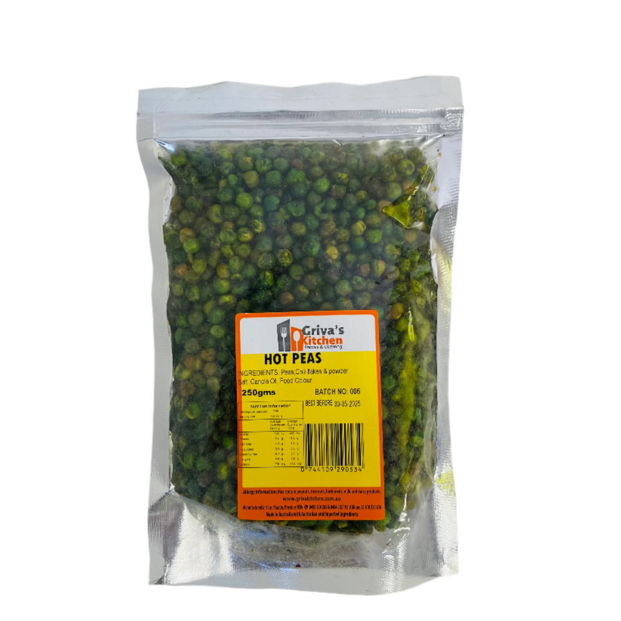 Griva's Kitchen Spicy Hot Peas 250Gm