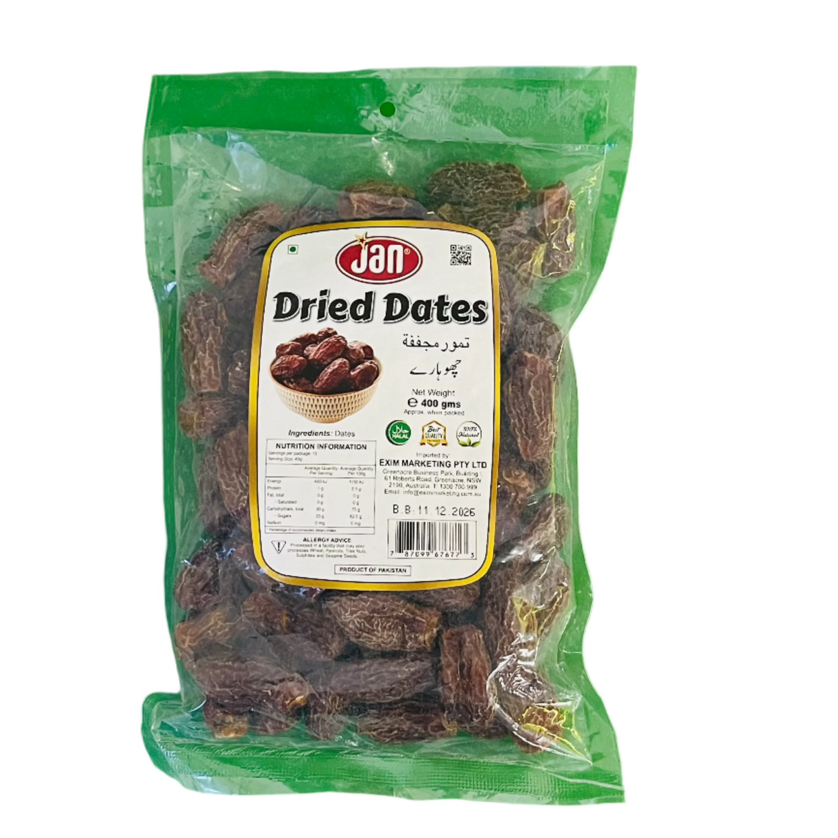 Jan Dry Dates 400Gm