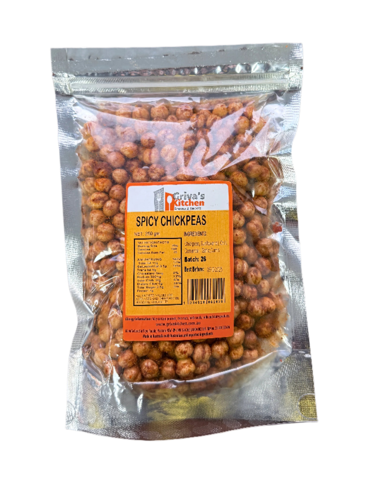 Griva's Kitchen Spicy Chickpeas 250Gm