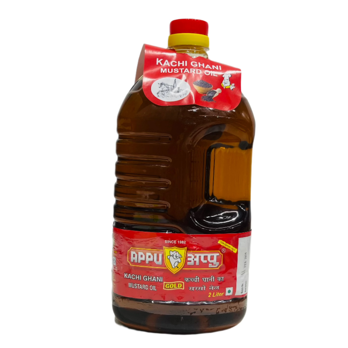 Appu Kachi Ghani Mustard Oil Gold 2ltr
