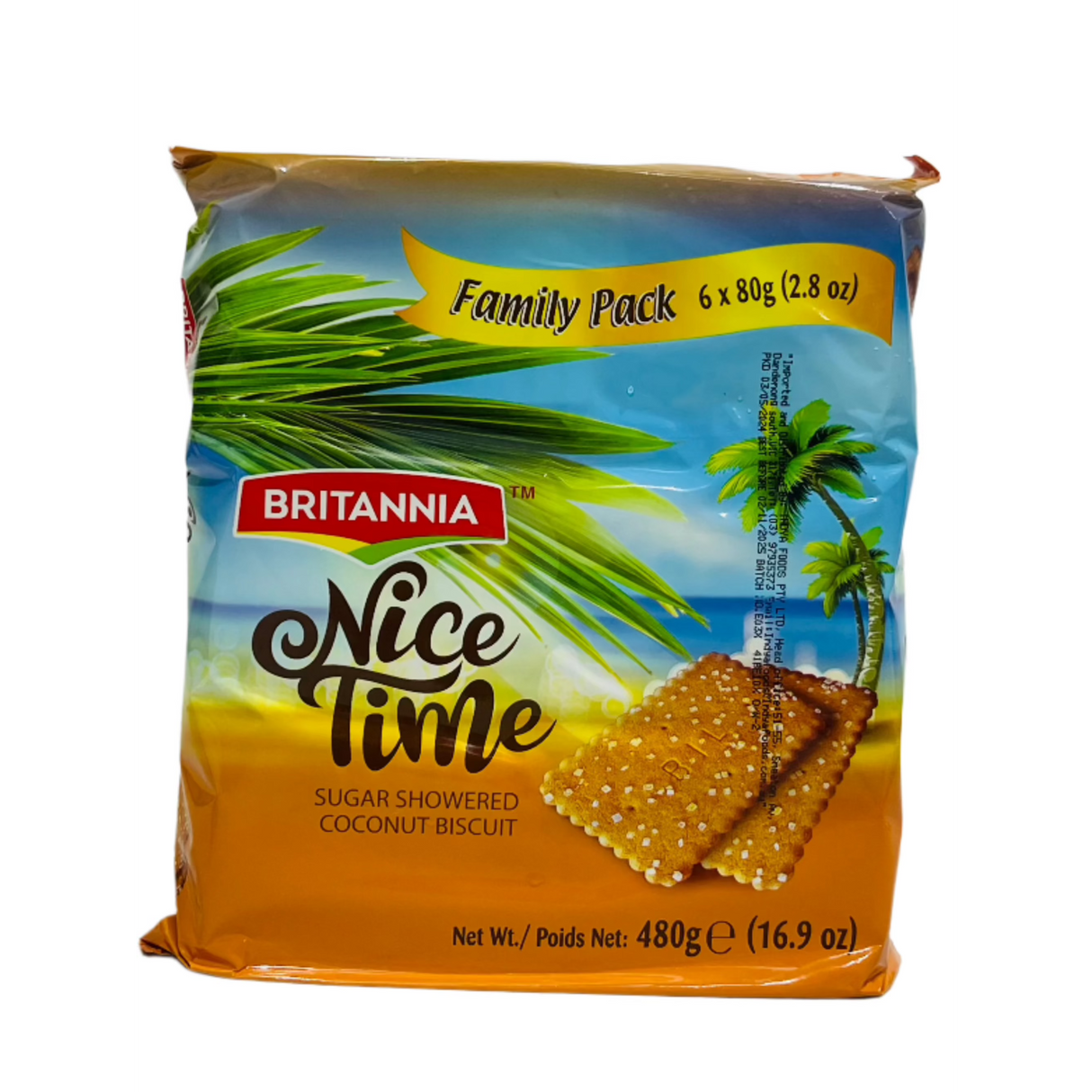 Britannia Nice Time Coconut Biscuits 6*80Gm