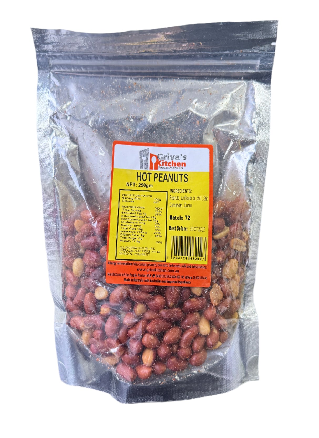 Griva's Kitchen Hot Peanut 250Gm