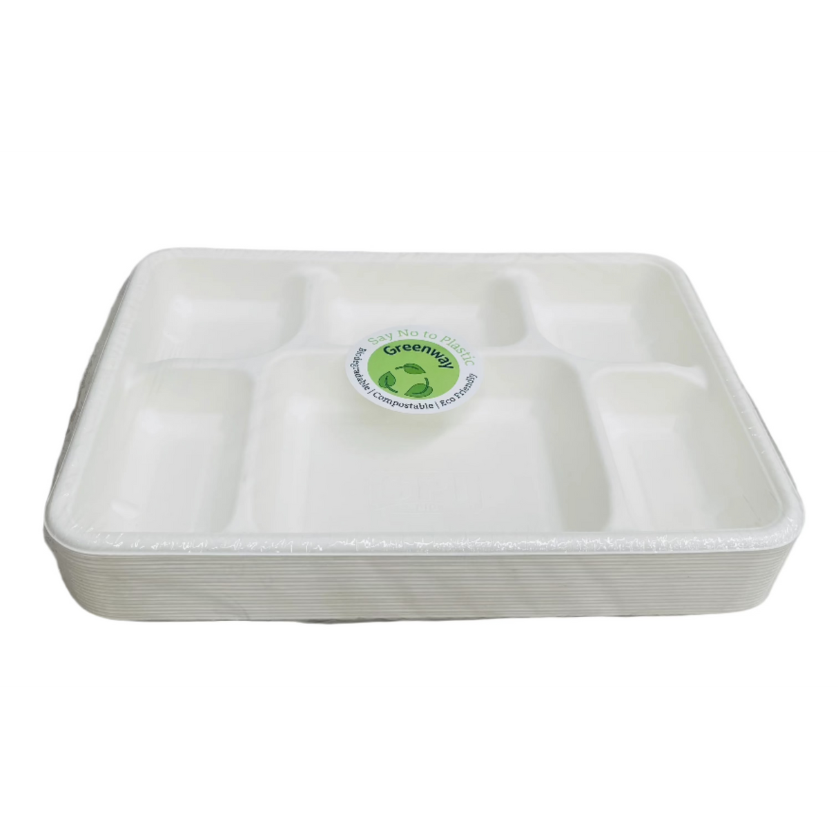 6 Deep Compartment Plates Extra Large 20Pcs