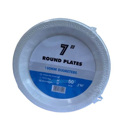 7 Inch Round Plates 40Pack