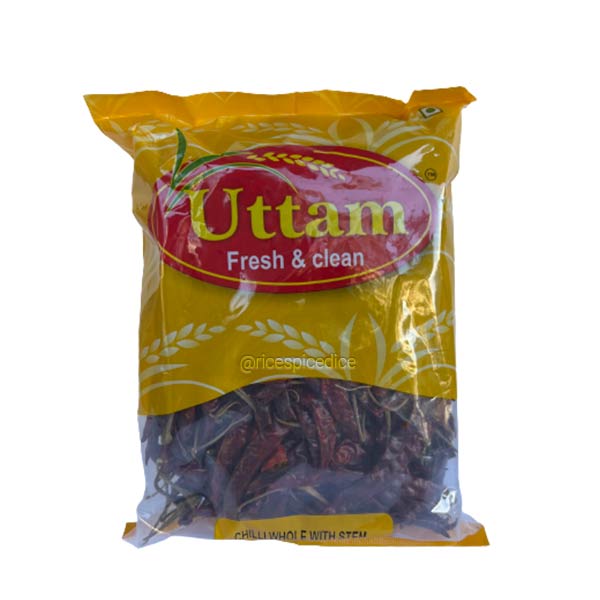 Uttam Chilli Whole Stemless 100Gm